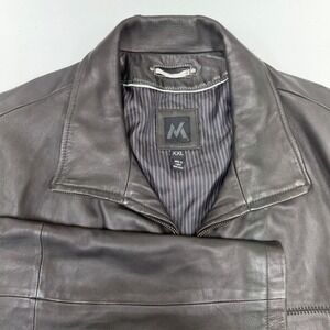 M Mens Genuine Leather Jacket XXL Black Classic Zipper Front Professional